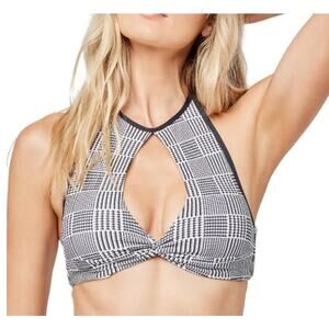 L*Space Black and White Jessy Bikini Top Size Small